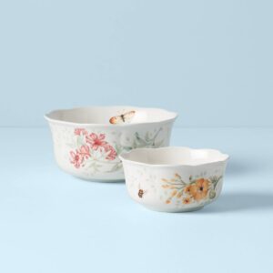 Scalloped Floral Nesting Bowl Set, 2-Piece