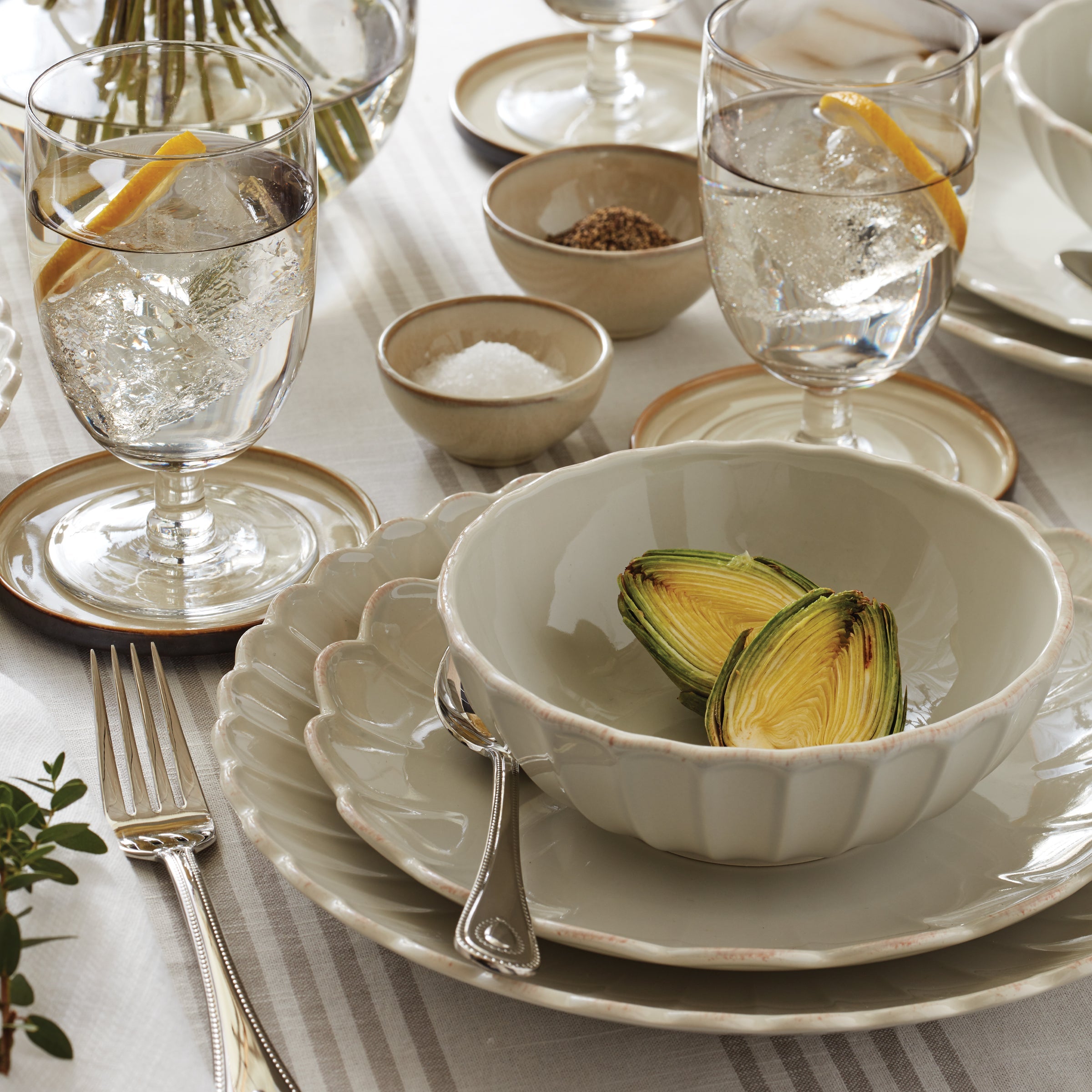 Scalloped Stoneware Dinner Plates, Set of 4 - Image 13