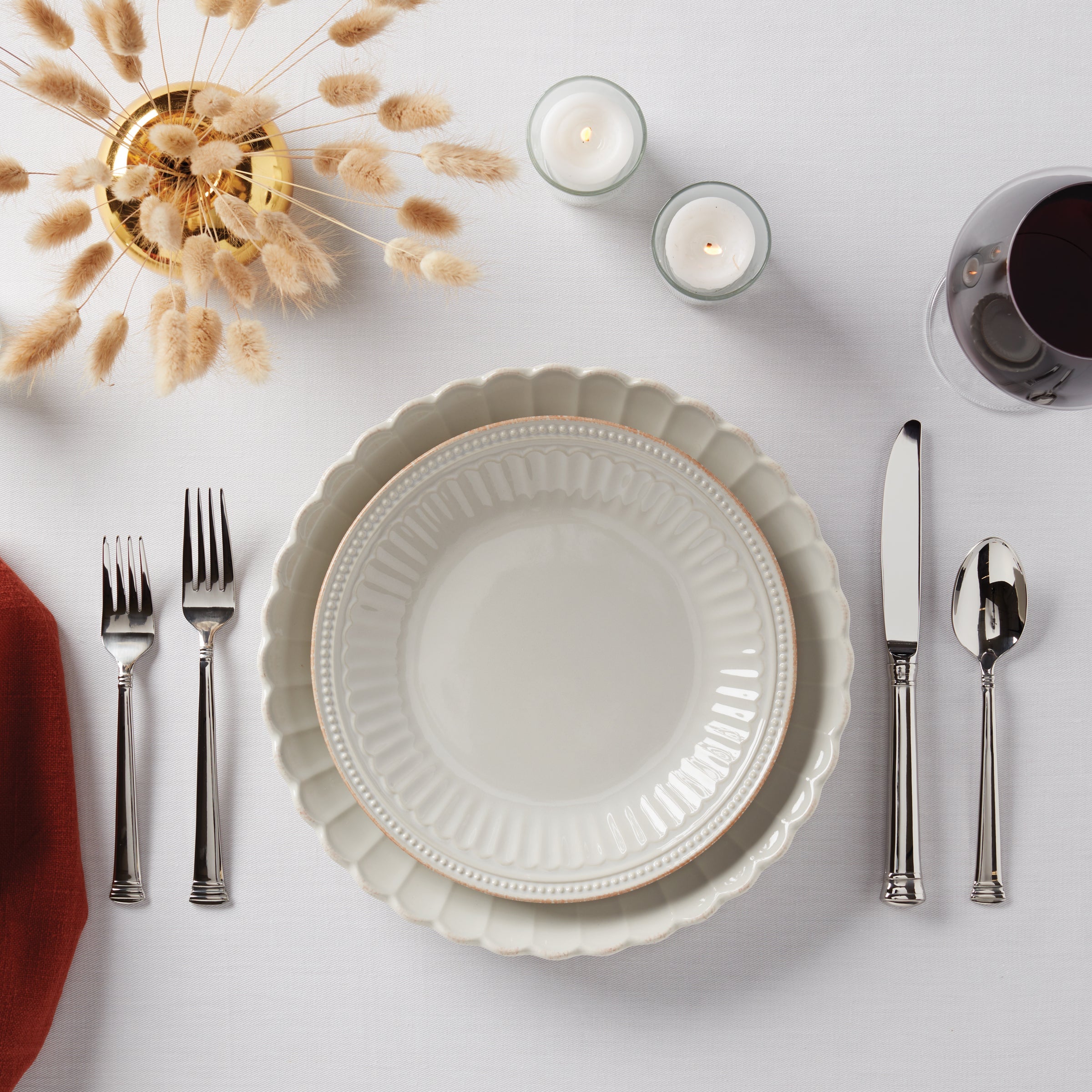 Scalloped Stoneware Dinner Plates, Set of 4 - Image 8
